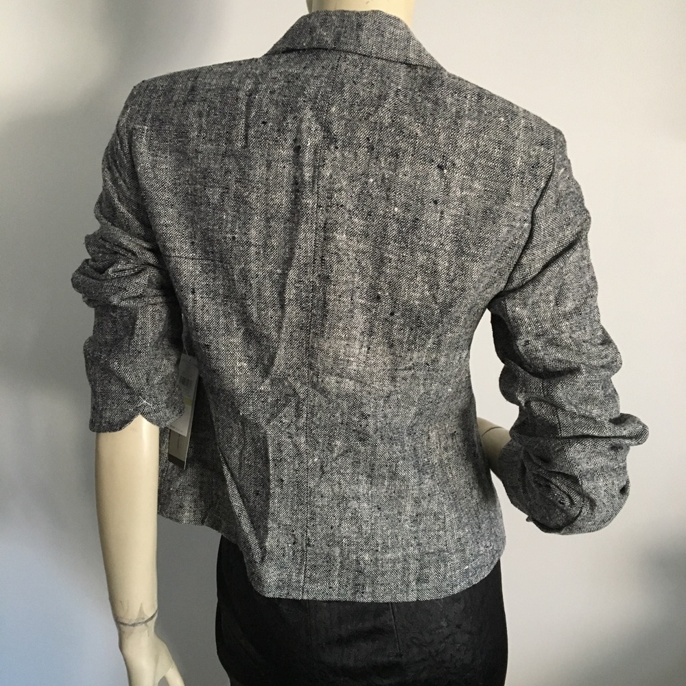 gray 3/4 sleeve blazer w/crystal snap buttons - Picture 6 of 8